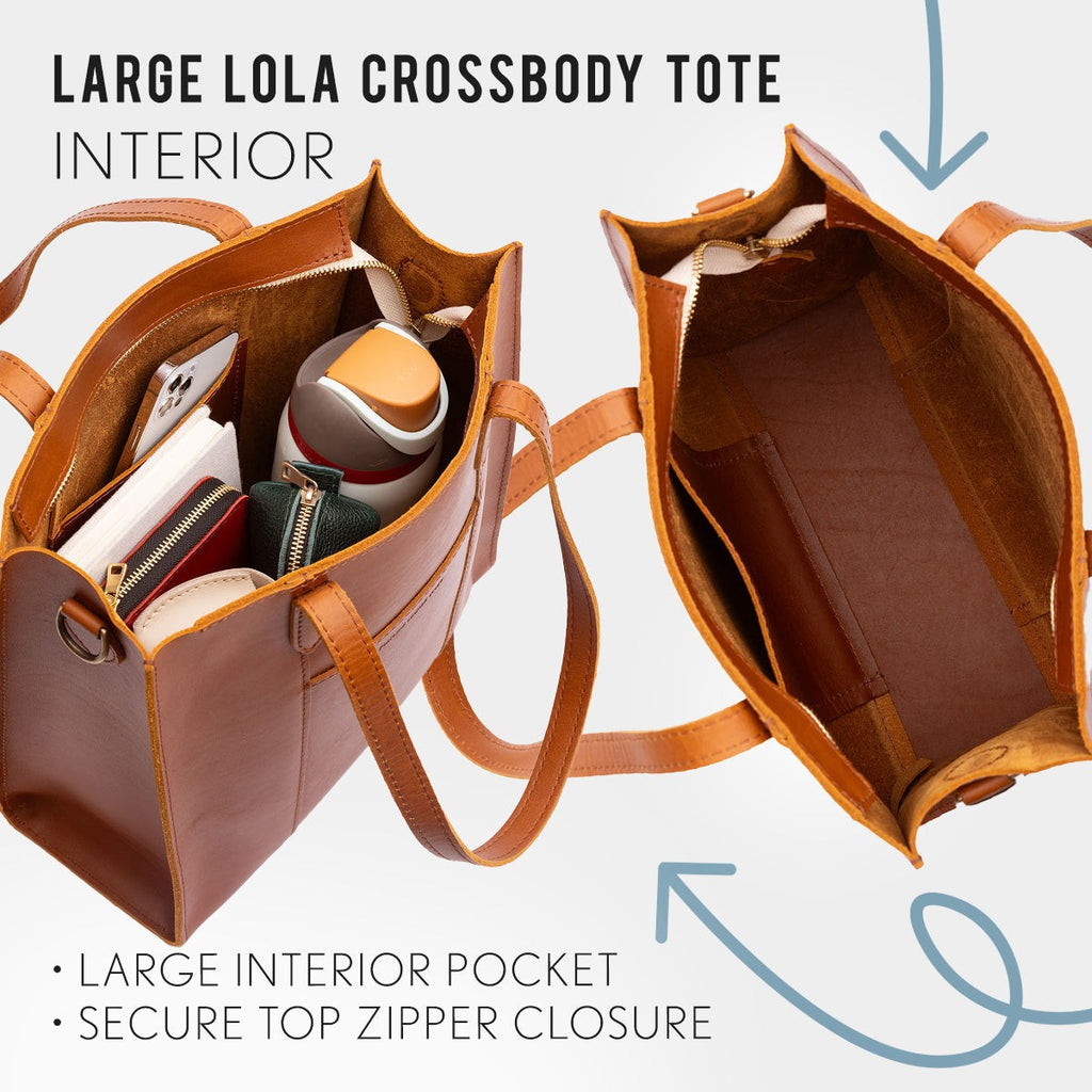 Large Lola Zipper Crossbody Tote