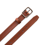 Women's Slim Double Stitch Leather Belt