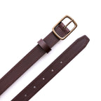 Women's Slim Double Stitch Leather Belt
